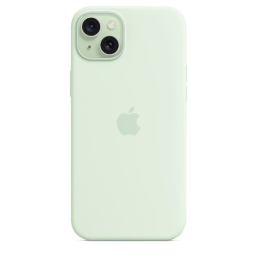 Оригинальный силиконовый чехол Apple Silicone Case with MagSafe Soft Mint для iPhone 15 Plus (MWNG3)