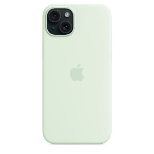 Оригинальный силиконовый чехол Apple Silicone Case with MagSafe Soft Mint для iPhone 15 (MWNC3)