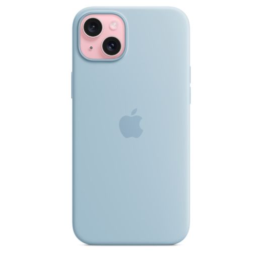 Оригінальний силіконовий чохол Apple Silicone Case with MagSafe Light Blue для iPhone 15 Plus (MWNH3)