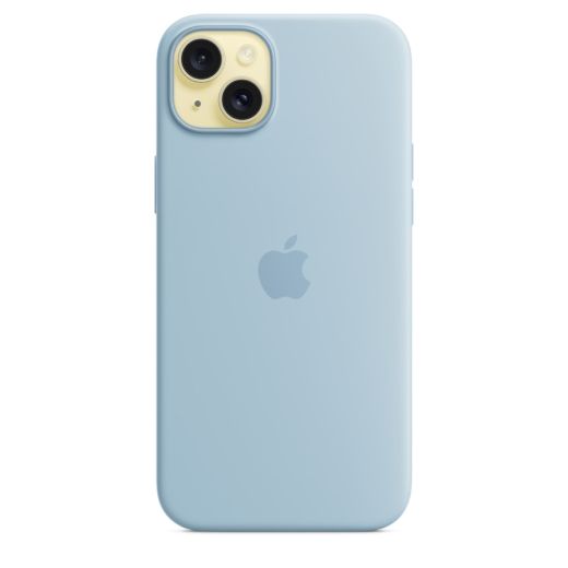Оригинальный силиконовый чехол Apple Silicone Case with MagSafe Light Blue для iPhone 15 Plus (MWNH3)
