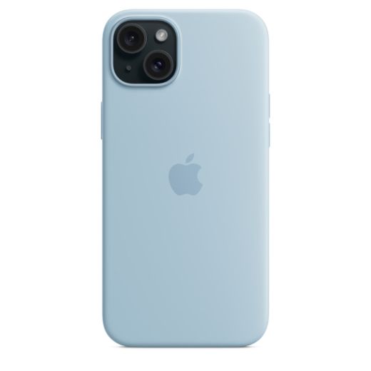 Оригінальний силіконовий чохол Apple Silicone Case with MagSafe Light Blue для iPhone 15 Plus (MWNH3)