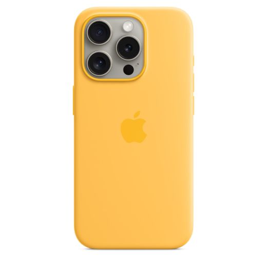 Оригинальный силиконовый чехол Apple Silicone Case with MagSafe Sunshine для iPhone 15 Pro (MWNK3)