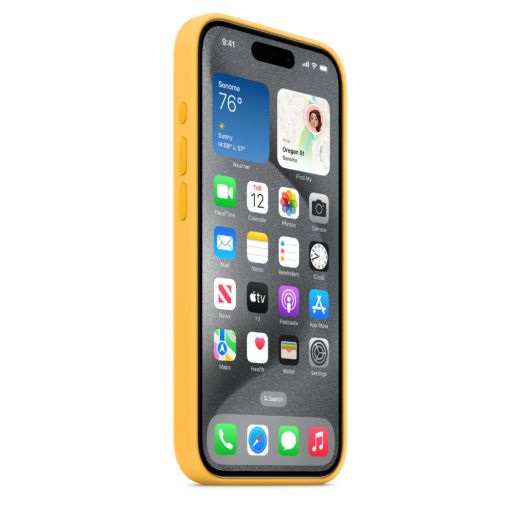 Оригинальный силиконовый чехол Apple Silicone Case with MagSafe Sunshine для iPhone 15 Pro (MWNK3)