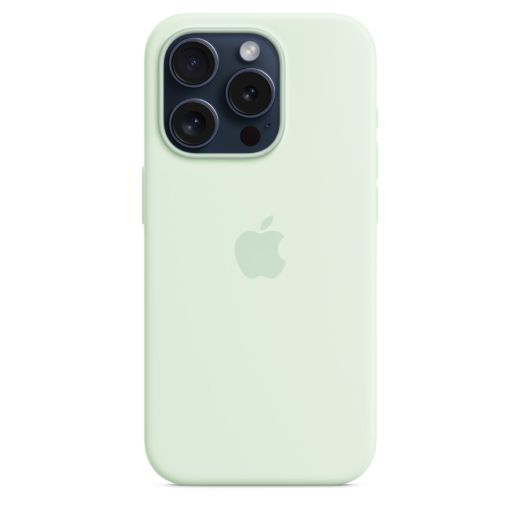 Оригінальний силіконовий чохол Apple Silicone Case with MagSafe Soft Mint для iPhone 15 Pro Max (MWNQ3)