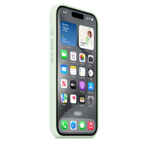 Оригинальный силиконовый чехол Apple Silicone Case with MagSafe Soft Mint для iPhone 15 Pro Max (MWNQ3)