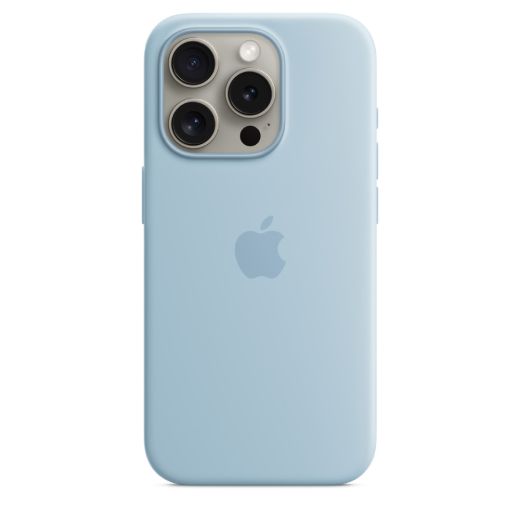 Оригінальний силіконовий чохол Apple Silicone Case with MagSafe Light Blue для iPhone 15 Pro (MWNM3)