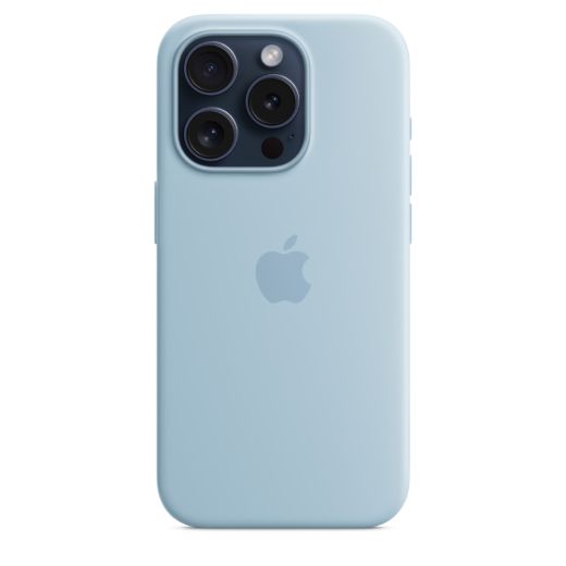 Оригинальный силиконовый чехол Apple Silicone Case with MagSafe Light Blue для iPhone 15 Pro Max (MWNR3)