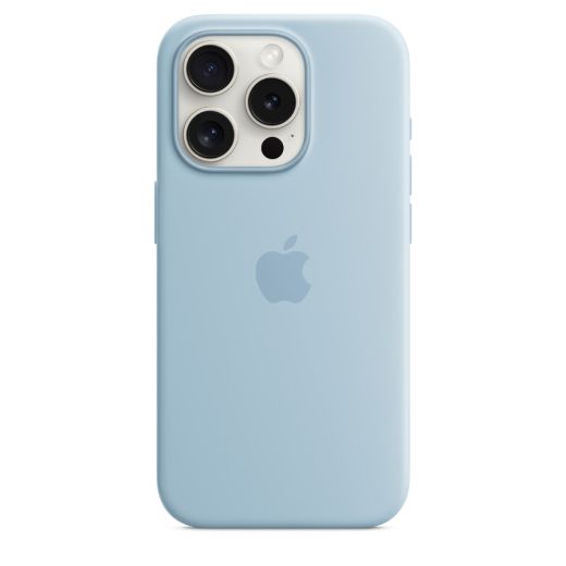 Оригинальный силиконовый чехол Apple Silicone Case with MagSafe Light Blue для iPhone 15 Pro (MWNM3)