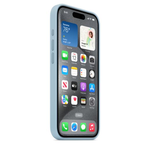 Оригинальный силиконовый чехол Apple Silicone Case with MagSafe Light Blue для iPhone 15 Pro (MWNM3)