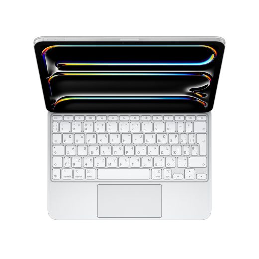 Оригінальний чохол-клавіатура Apple Magic Keyboard White (Ukrainian) для iPad Pro 11" M4 (2024) (MWR03UA)