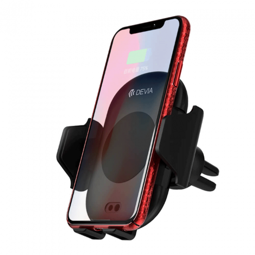 Автомобильное зарядное устройство Devia Smart Infrared Sensor Car Mount Wireless Charger Black