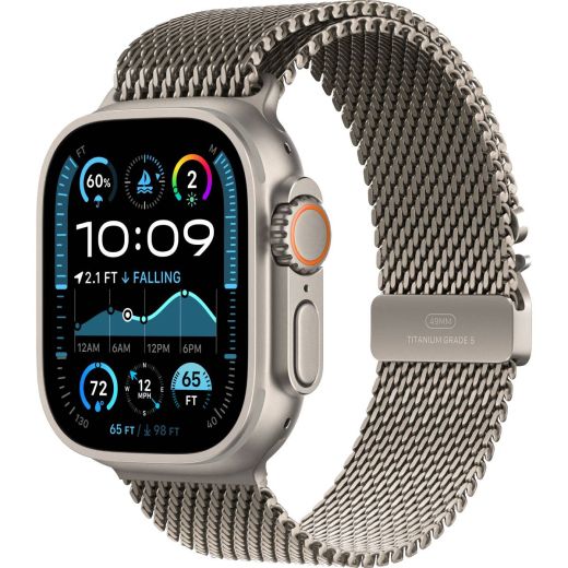 Смарт-годинник Apple Watch Ultra 2 49mm (GPS + Cellular) Natural Titanium Case with Natural Titanium Milanese Loop - S (MX4M3)