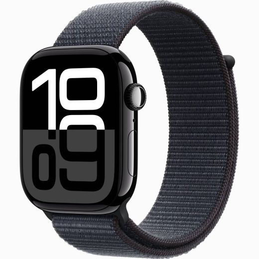 Смарт-годинник Apple Watch Series 10 GPS 42мм Jet Black Aluminium Case with Ink Sport Loop Band (MWWG3)