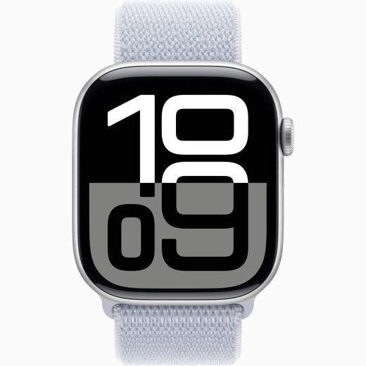 Смарт-годинник Apple Watch Series 10 GPS 46мм Silver Aluminium Case with Cloud Blue Sport Loop (MWWN3)