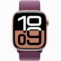 Смарт-часы Apple Watch Series 10 GPS 42мм Rose Gold Aluminium Case with Plum Sport Loop (MWWK3)