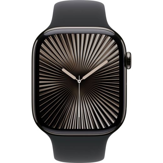 Смарт-часы Apple Watch Series 10 GPS + Cellular 42мм Slate Titanium Case with Black Sport Band (S/M) (MWXG3)