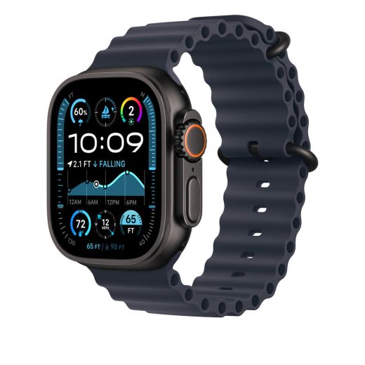 Оригінальний ремінець Apple Ocean Band Navy with Black Titanium Finish для Apple Watch 49мм | 46мм | 45мм | 44мм (MYPA3)