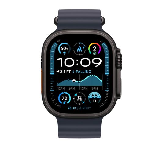 Оригінальний ремінець Apple Ocean Band Navy with Black Titanium Finish для Apple Watch 49мм | 46мм | 45мм | 44мм (MYPA3)