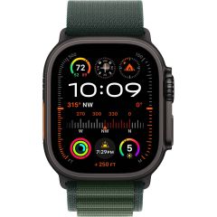 Смарт-годинник Apple Watch Ultra 2 49mm (GPS + Cellular) Black Titanium Case with Dark Green Alpine Loop Band - M (MX4R3)