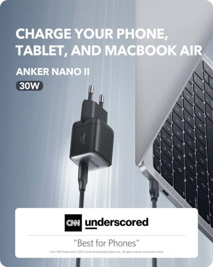 Мережевий зарядний пристрій Anker Nano II 30W Black