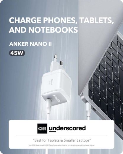 Мережевий зарядний пристрій Anker Nano II 45W White