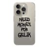 Прозрачный чехол OrientalCase Need Money For GELIK Transparent для iPhone 15 Pro Max