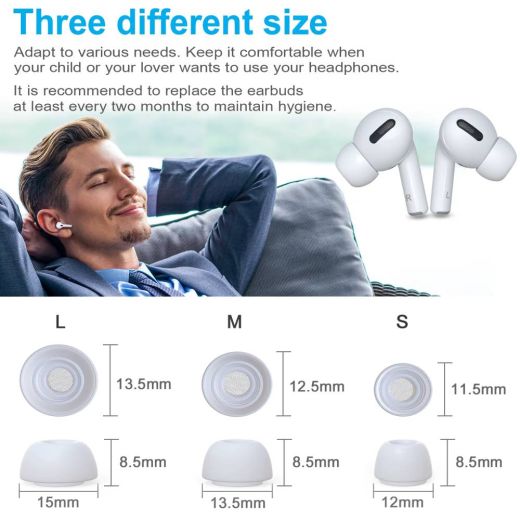 Сменные накладки CasePro New Bee 6PCS Silicone Tips для Airpods Pro