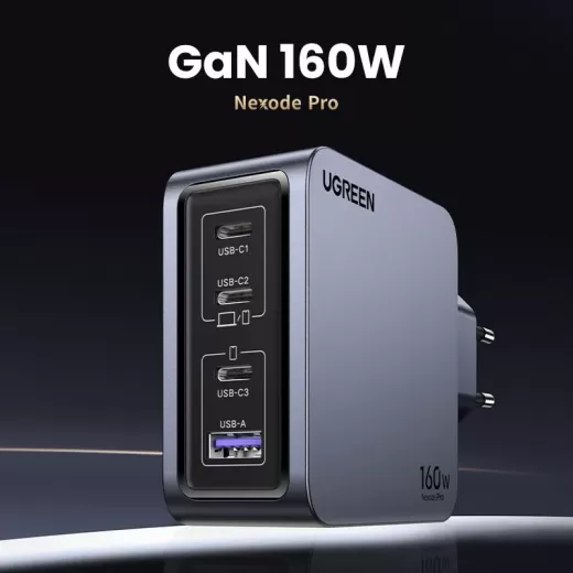 Зарядка Ugreen Nexode Pro 160W 4-Port GaN Mini Fast Charger