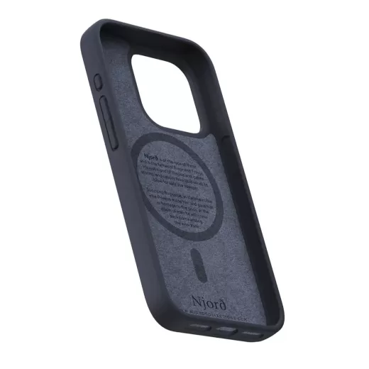 Шкіряний чохол Njord Salmon Leather MagSafe Case Black для iPhone 15 Pro Max (NA54SL00)