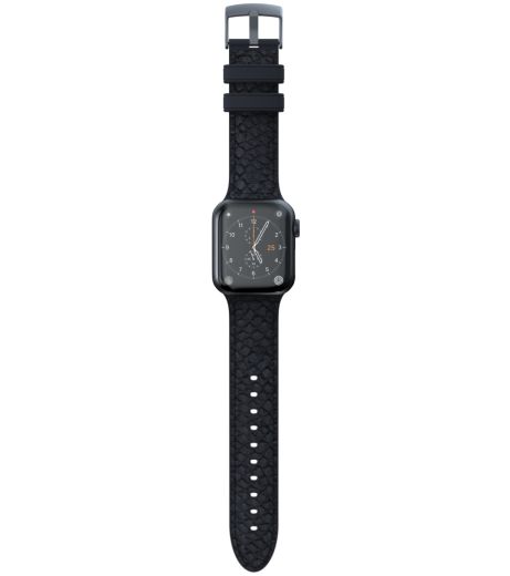 Кожаный ремешок Njord Salmon Leather Strap Dark Grey для Apple Watch 49мм | 45мм | 44мм (SL14120)