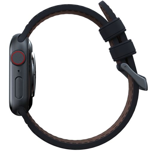Кожаный ремешок Njord Salmon Leather Strap Dark Grey для Apple Watch 49мм | 45мм | 44мм (SL14120)