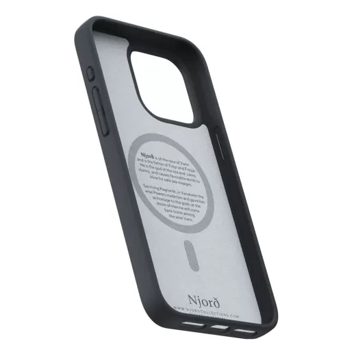 Чохол Njord Suede MagSafe Case Black для iPhone 15 Pro (NA53SU00)