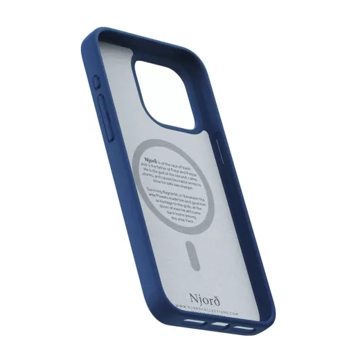 Чохол Njord Suede MagSafe Case Navy Blue для iPhone 15 Pro Max (NA54SU01)