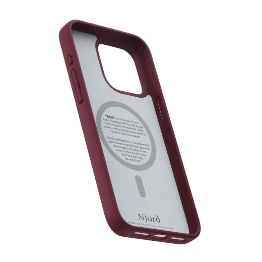 Чохол Njord Suede MagSafe Case Crimson Red для iPhone 15 Pro Max (NA54SU11)