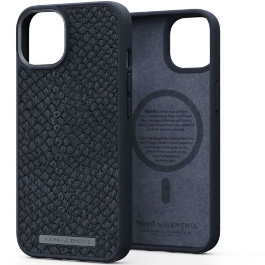 Чохол Njord Salmon Leather Case Black with Magsafe для iPhone 14 Plus (NA42SL00)