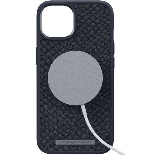 Чехол Njord Salmon Leather Case Black with Magsafe для iPhone 14 (NA41SL00)