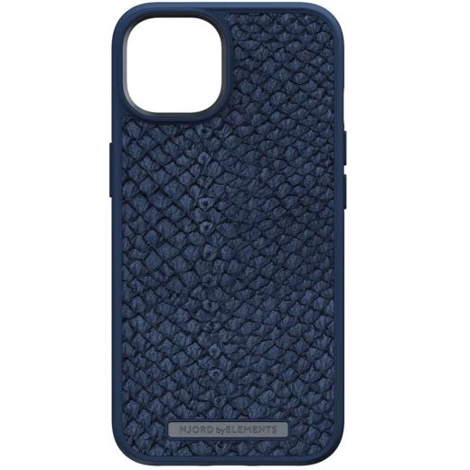Чехол Njord Salmon Leather Case Blue with Magsafe для iPhone 14 (NA41SL01)