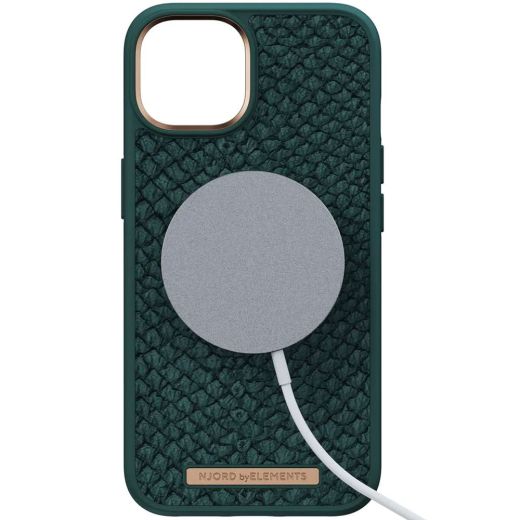 Чохол Njord Salmon Leather Case Dark Green with Magsafe для iPhone 14 (NA41SL02)