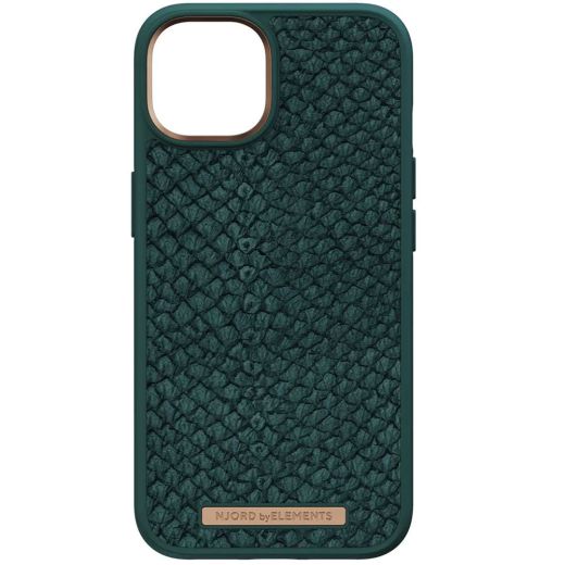 Чехол Njord Salmon Leather Case Dark Green with Magsafe для iPhone 14 Plus (NA42SL02)