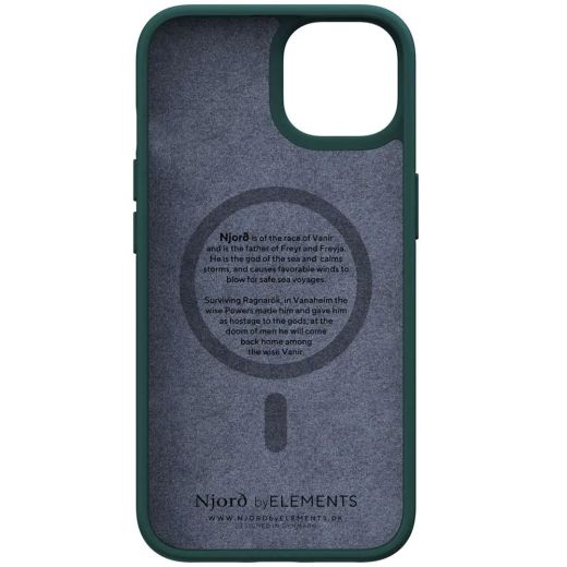 Чехол Njord Salmon Leather Case Dark Green with Magsafe для iPhone 14 Plus (NA42SL02)