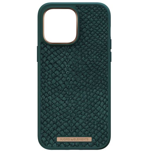 Чехол Njord Salmon Leather Case Dark Green with Magsafe для iPhone 14 Pro (NA41SL02)
