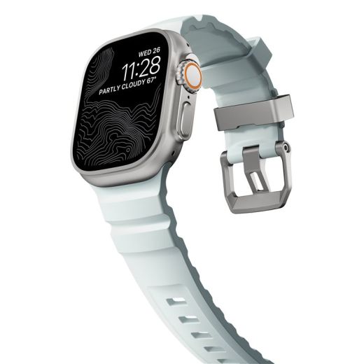 Ремінець Nomad Rocky Point Band Icy Blue Glow / Natural Hardware для Apple Watch 49мм | 46мм | 45мм | 44мм (NM014452858)