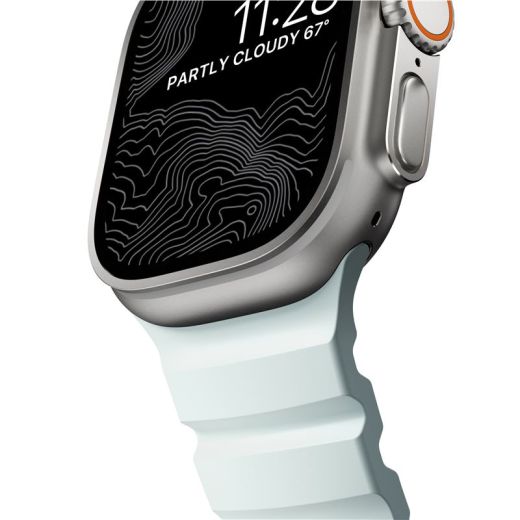Ремінець Nomad Rocky Point Band Icy Blue Glow / Natural Hardware для Apple Watch 49мм | 46мм | 45мм | 44мм (NM014452858)