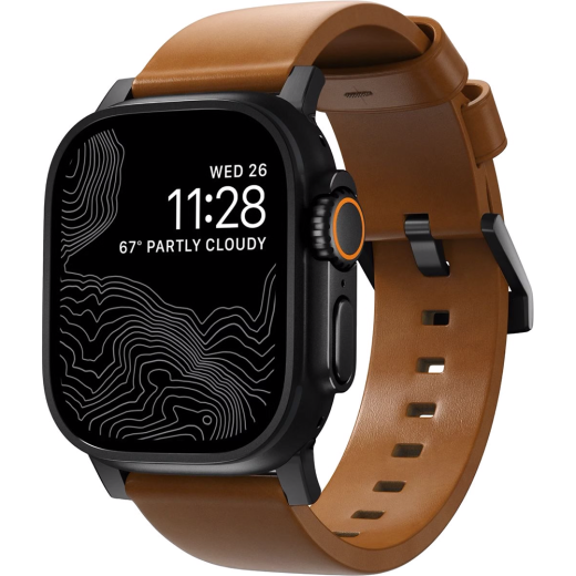 Шкіряний ремінець Nomad Modern Band Rustic Tan Leather / Black Hardware (NM01804185) для Apple Watch 49мм | 45мм | 44мм
