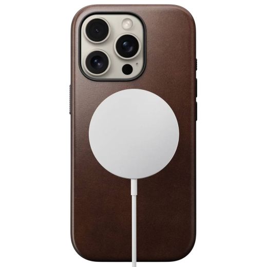 Шкіряний чохол Nomad Modern Leather Case Rustic Brown Horween для iPhone 16 Pro (NM01858485)