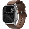 Шкіряний ремінець Nomad Modern Band Rustic Brown Leather / Silver Hardware (NM01907985) для Apple Watch 49мм | 45мм | 44мм