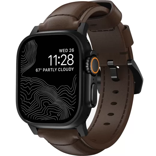 Шкіряний ремінець Nomad Traditional Band Rustic Brown Leather / Black Hardware (NM1A4RBT00) для Apple Watch 49мм | 45мм | 44мм