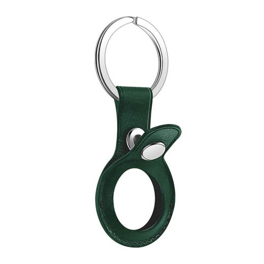 Брелок с кольцом CasePro Leather Key Ring Forest Green для AirTag