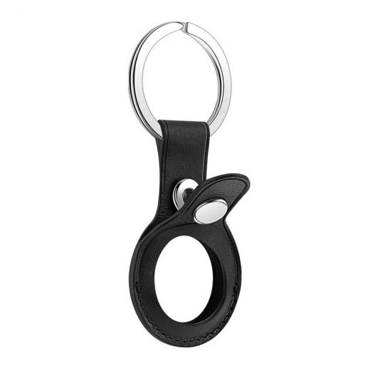 Підвіска з кільцем CasePro Leather Key Ring Black для AirTag