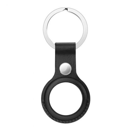 Брелок с кольцом CasePro Leather Key Ring Black для AirTag